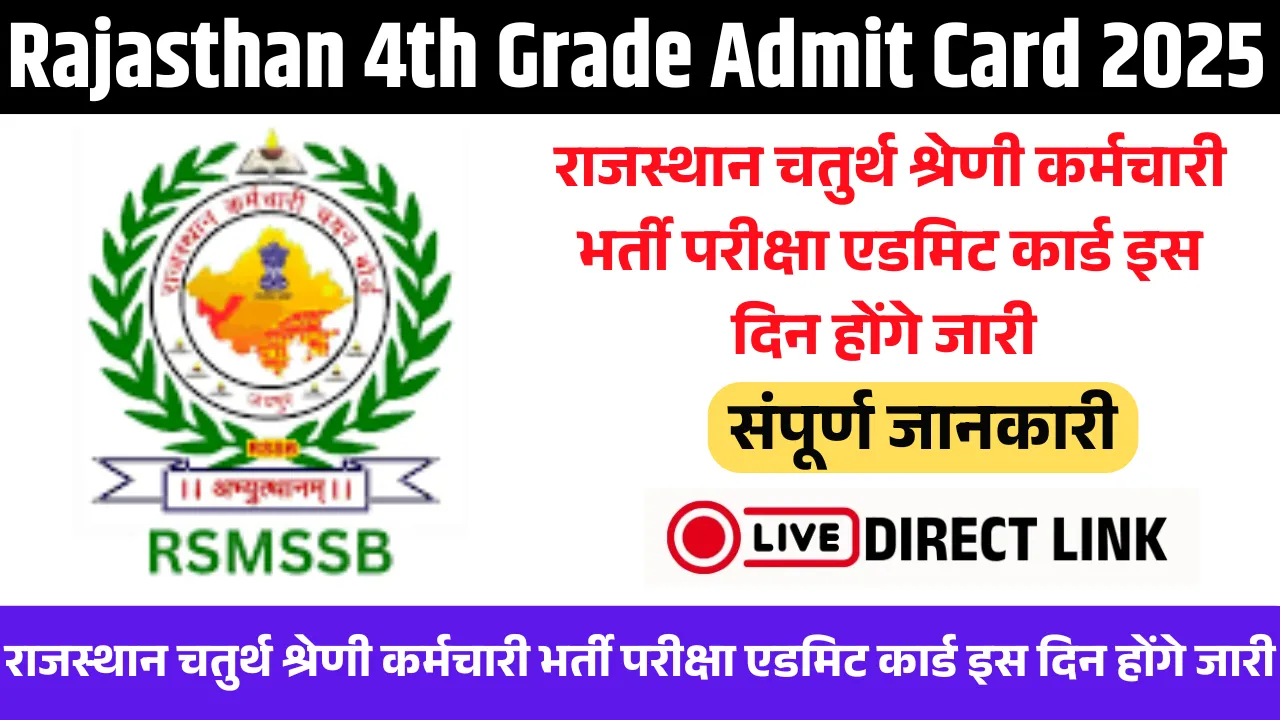 Rajasthan 4th Grade Admit Card 2025